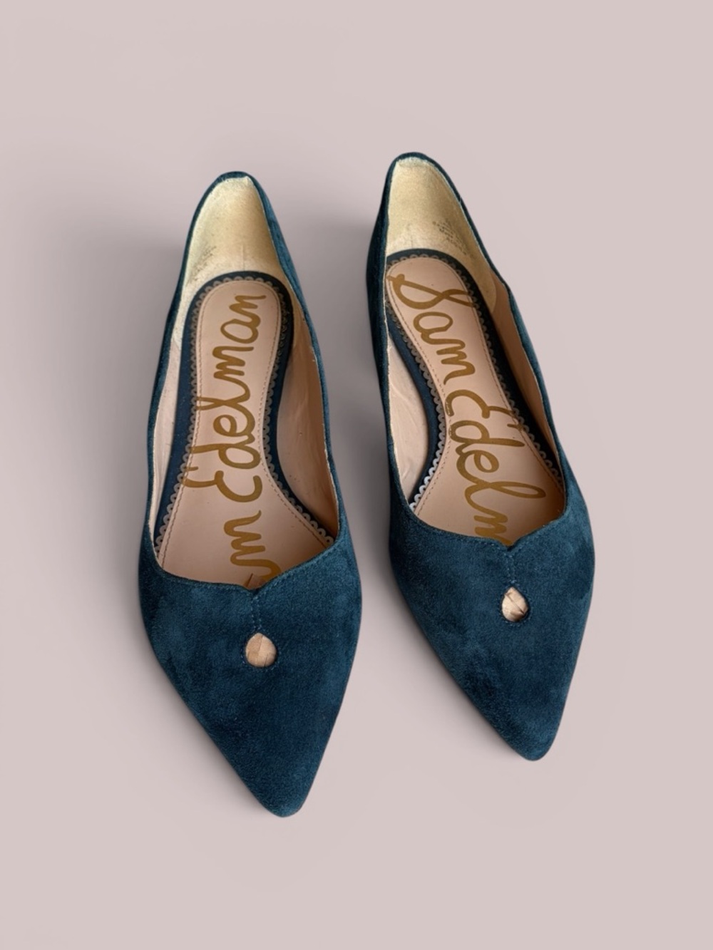 Sam Edelman Teal Pointed-Toe Suede Flats - Picture 12 of 16